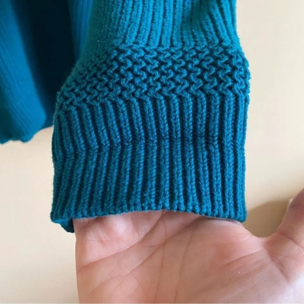 Y2K Eddie Bauer Henley Sweater Men Large TALL Cotton Chunky Knit Preppy Gorpcore - Picture 8 of 13